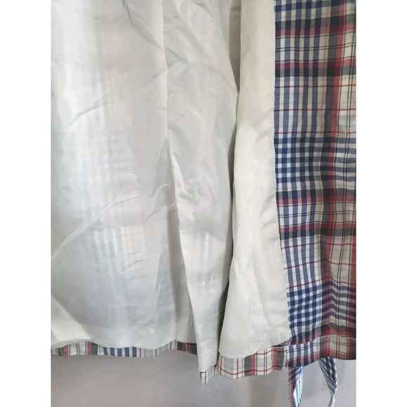 Tommy Hilfiger Rain Coat Womens Large Blue Plaid Double Breast Gold Buttons NWT - Picture 8 of 10